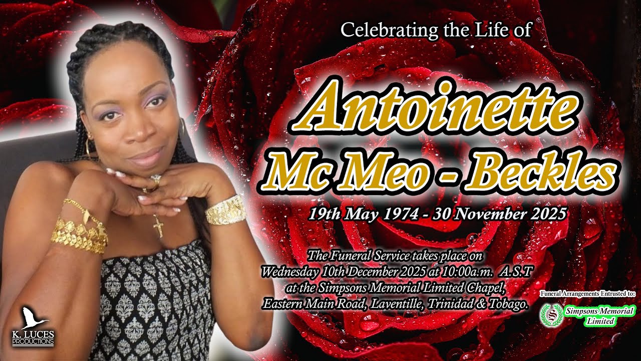 Funeral Service of Antoinette Mc Meo - Beckles - YouTube