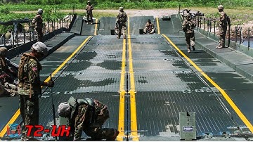 Army Engineers Build Floating Bridge - The Improved Ribbon Bridge (IRB)
