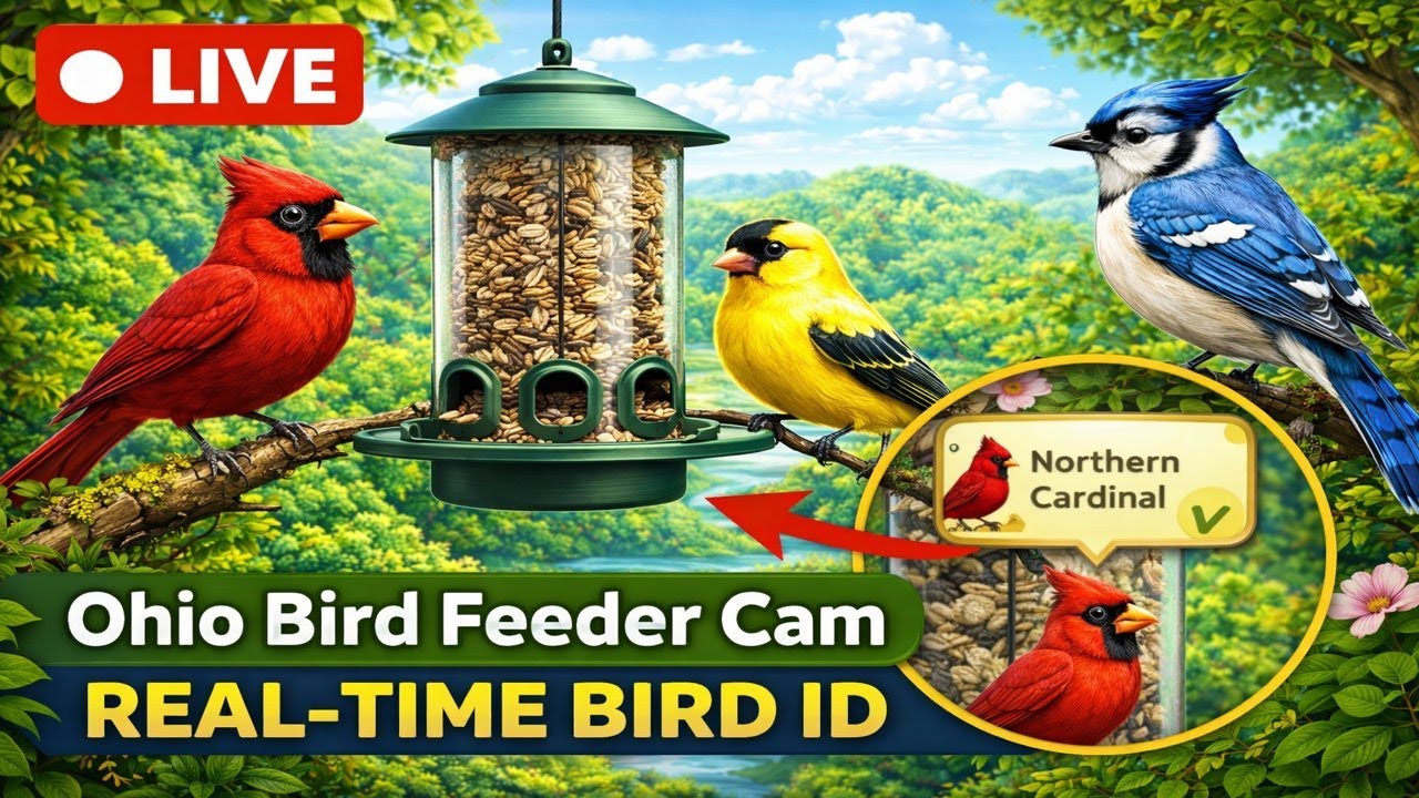 LIVE Ohio Bird Feeder Cam 🐦 Real-Time Bird Identification | Backyard Wildlife