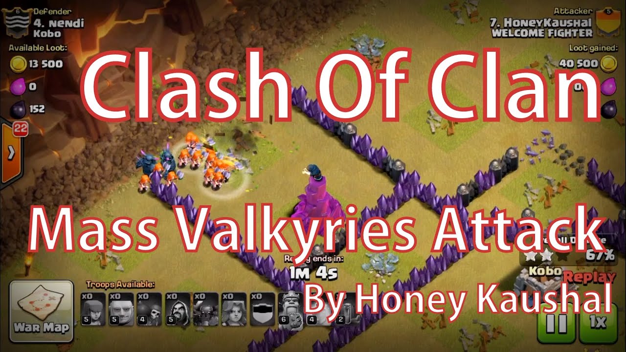 Clash Of Clan Mass Valkyries Attack YouTube