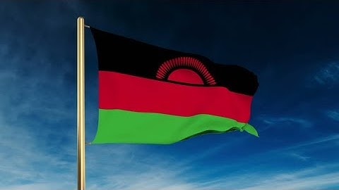 4K Malawi flag slider style. Waving in the wind with cloud background animation Stock video