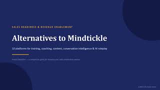 Alternatives to Mindtickle: 10 Best Sales Enablement Platforms | AI Sales Training