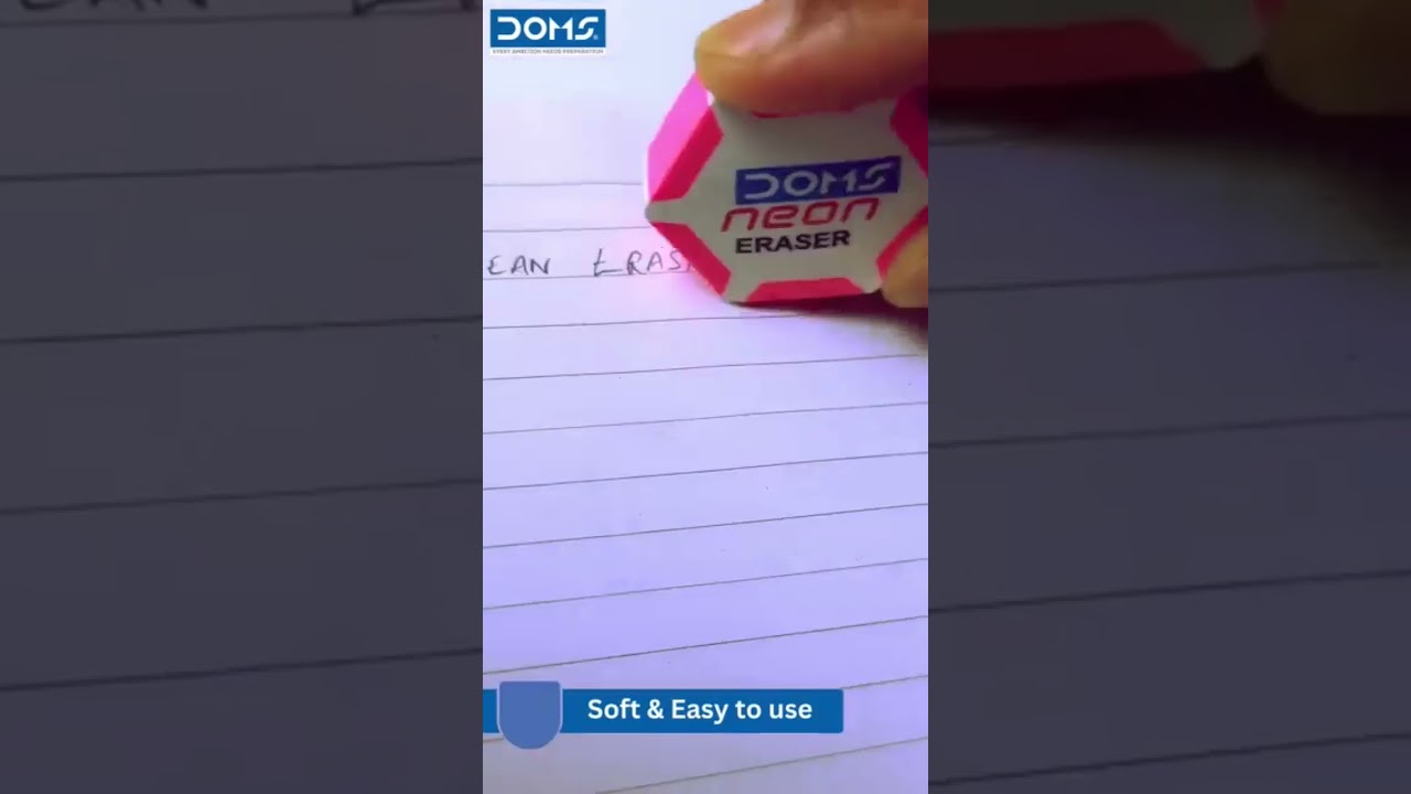 DOMS Neon HEX Erasers – Brighten Your Desk with Fun and Functionality