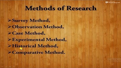 Methods of Research