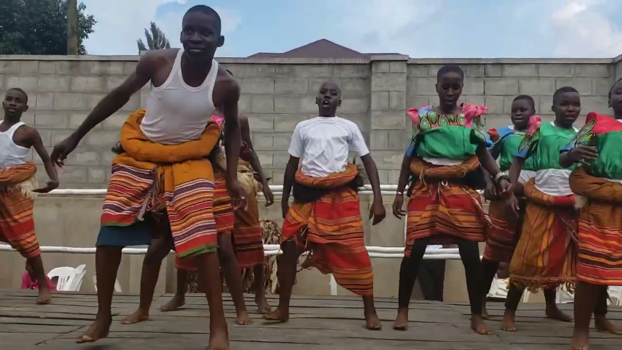 Pupils of Young world primary school performing Masoga dance