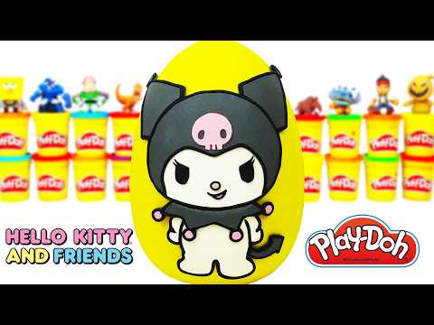 Giant Kuromi Surprise Egg from My Melody and Kuromi in Play-Doh Hello Kitty