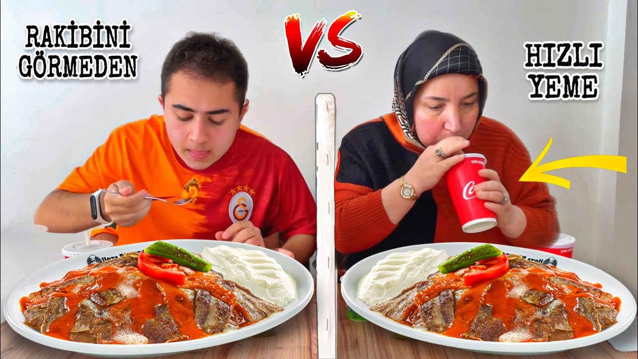 RAKİBİNİ GÖRMEDEN İSKENDER HIZLI YEME CHALLENGE (SÜRPRİZ CEZALI)