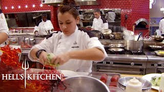 Chef Struggles To Plate A Salad | Hell's Kitchen