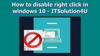 How To Disable Right Click In Windows 10 Itsolution4U