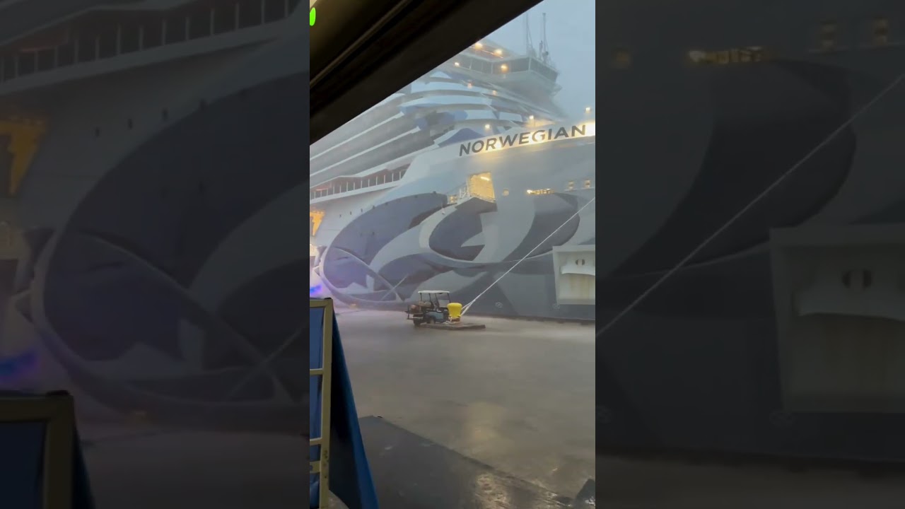 Cruiseship Norwegian Prima BREAKS FREE | Mooring Lines Snap!