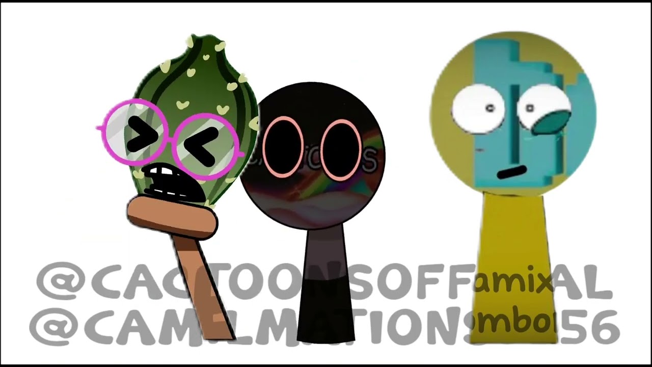 My sprunki oc YouTubers @cactoonsofficial, @bombomsprunki, and @cactukk #youtuber #sprunki 