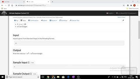 Atcoder beginner contest 172(A.calc)