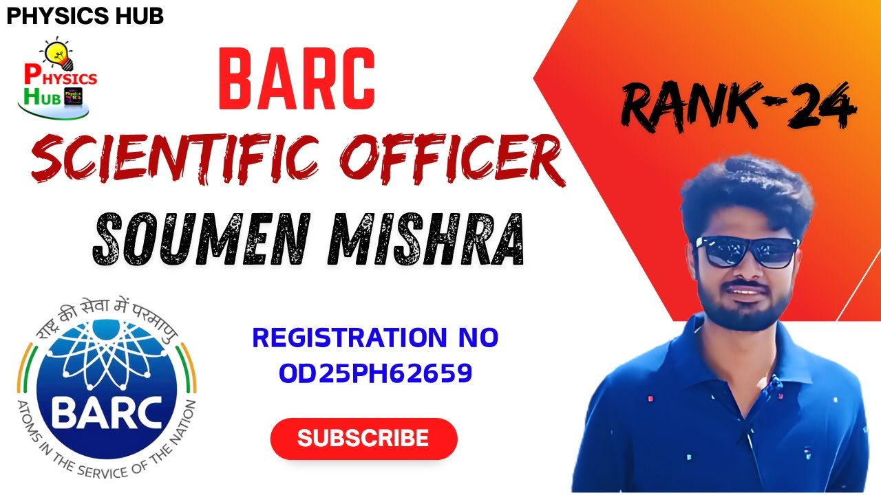 Soumen Mishra (AIR-24)| BARC Scientific Officer-2025 Qualified | Physics Mock Interview