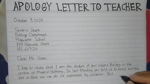How To Write An Apology Letter To Teacher Step by Step | Writing Practices