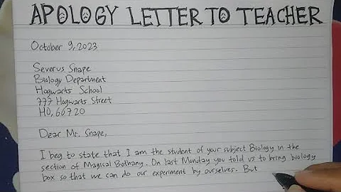 How To Write An Apology Letter To Teacher Step by Step | Writing Practices
