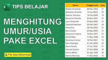 cara hitung umur atau usia di excel