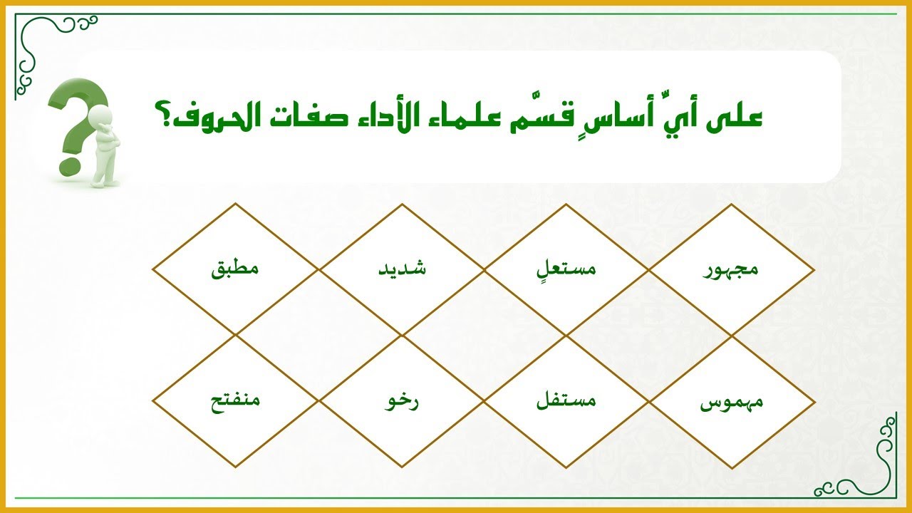 دقائق تجويدية 11 : على أيِّ أساسٍ قسَّم علماء الأداء صفات الحروف؟ (تطبيقات عملية لفهم صفات الحروف)
