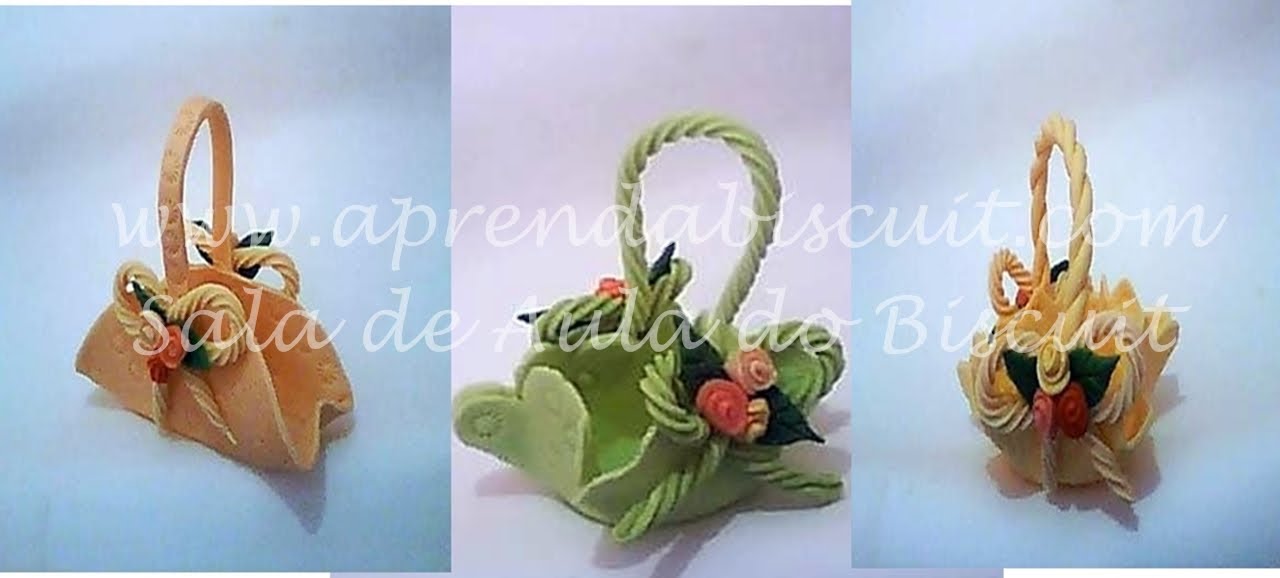 Aprenda a fazer cestinhas em massa de biscuit