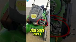 Dual carbs=more fuel… just add more air to get more power? #turbo #carburetor #lawnmower