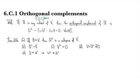 6.C.1 Orthogonal complements