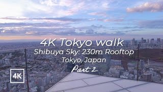 [4K] Japan walk | 230m high rooftop | Shibuya Sky observatory Japan Skyscraper | 東京 渋谷スカイ 展望台 Part2