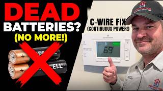 HVAC Service Call: Bad Thermostat Diagnosed & C-Wire Installed! (No Batteries Ever)