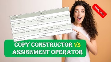 Copy Constructor vs Assignment Operator,Difference Copy Constructor and Assignment Operator in HINDI