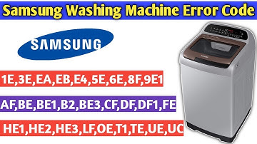 Samsung Washing Machine All Error Code | Error Code Of Samsung Top Load Washing Machine |
