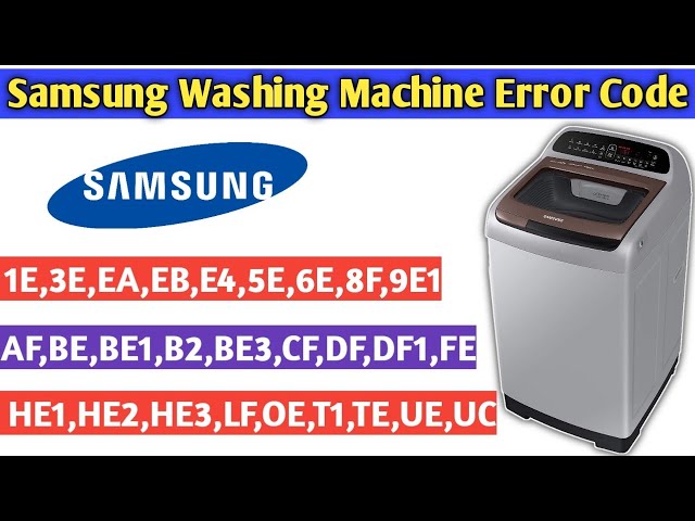 Samsung Washing Machine All Error Code | Error Code Of Samsung Top Load Washing  Machine | - YouTube