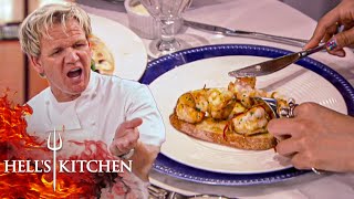 Chef Ramsay LOSES IT Over Table Side Raw Shrimp Scampi | Hell's Kitchen