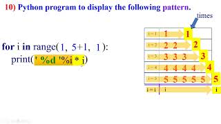ಕನ್ನಡದಲ್ಲಿ 10) Python program to display the following '*' pattern using a single looping statement.