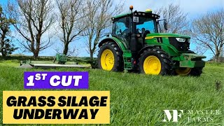 First cut grass silage underway, it’s gone dry, irrigation is continuing 💦