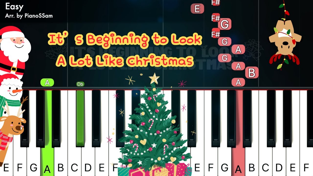 [Easy] It's Beginning to Look a Lot Like Christmas - Meredith Willson | Piano Tutorial for Christmas