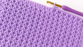 Beautiful and Fun ✨️ Crochet Stitch Design 💜 Only Two Row Repeat