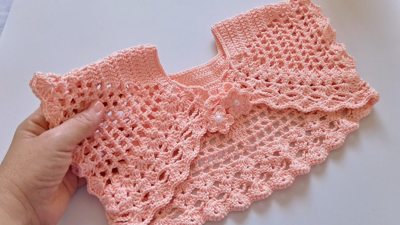 BOLERINHO DE CROCHE/ PARA BEBÊ DE ATÉ 4 MESES