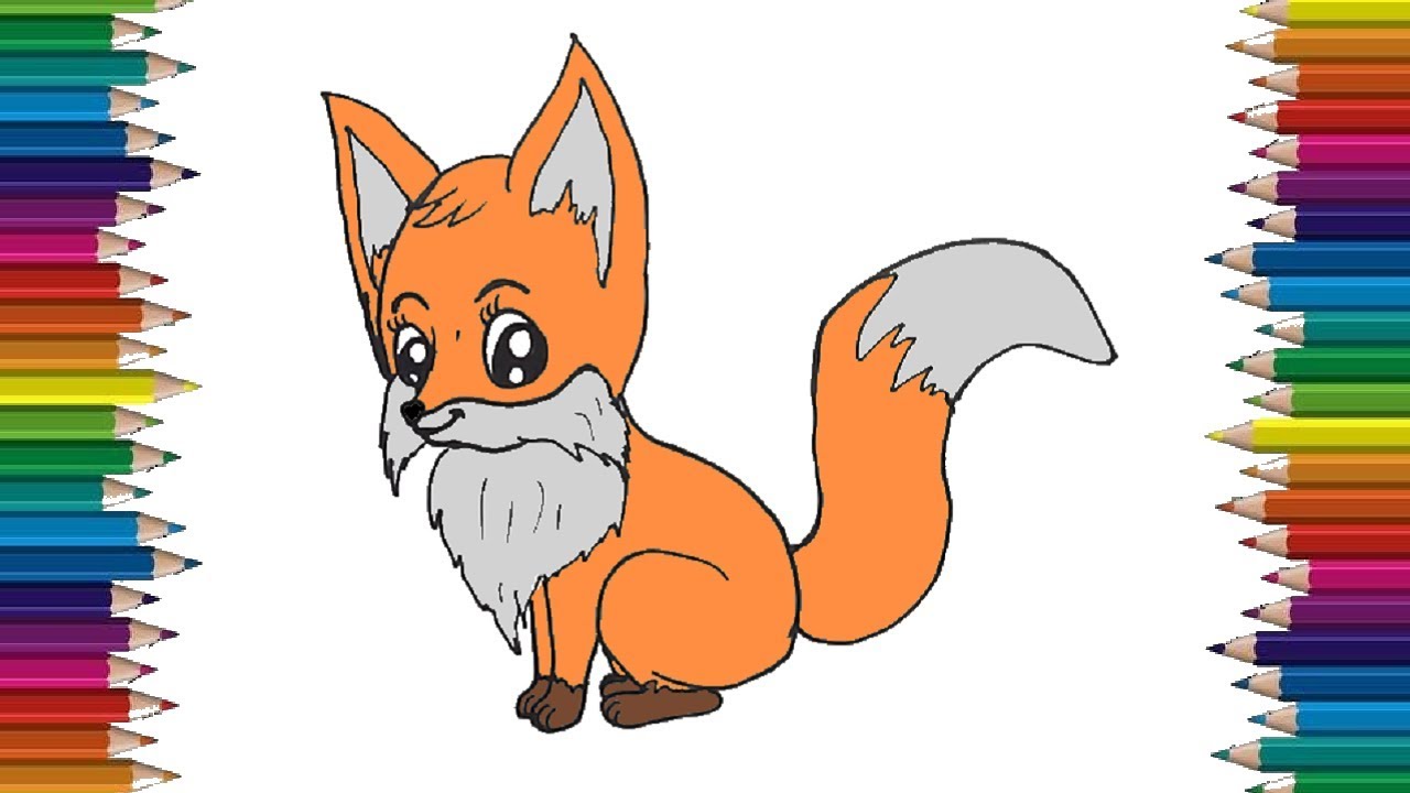 How to draw a baby fox step by step Cartoon Fox drawing