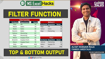 Excel Pro Tips & Tricks: Filter Data Dynamically with Excel FILTER Function- Top & Bottom 3 in Excel