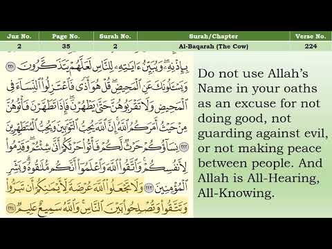 Holy Quran Page 35 Al Baqarah Recitation English Translation Per Page 