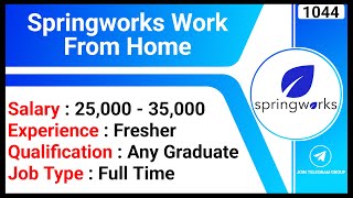 Springworks Work From Home Online Job Without Investment Customer Success Associate Jobs