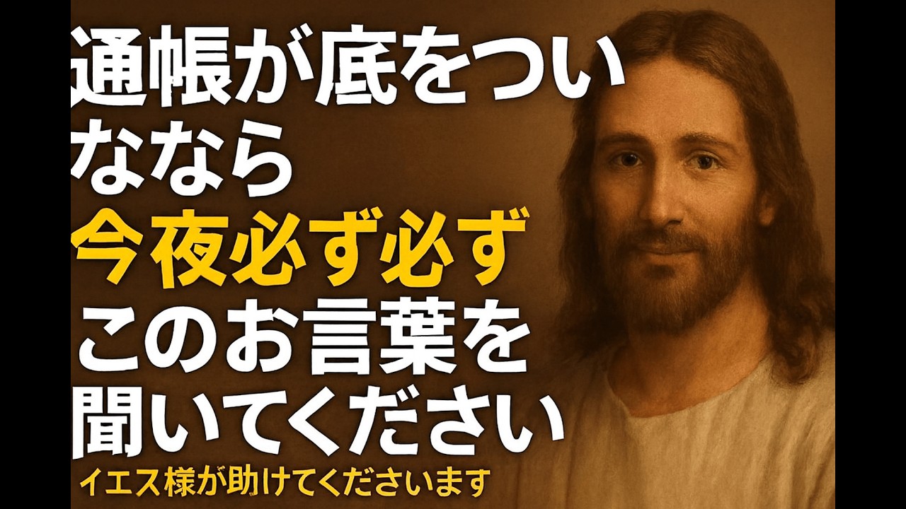 通帳が底をついたなら、今夜必ず必ずこのお言葉を聞いてください。イエス様が助けてくださいます。