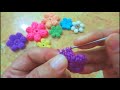 طريقة عمل وردة كروشيه بغرزة المنتفخة.  How to crochet a simple flower