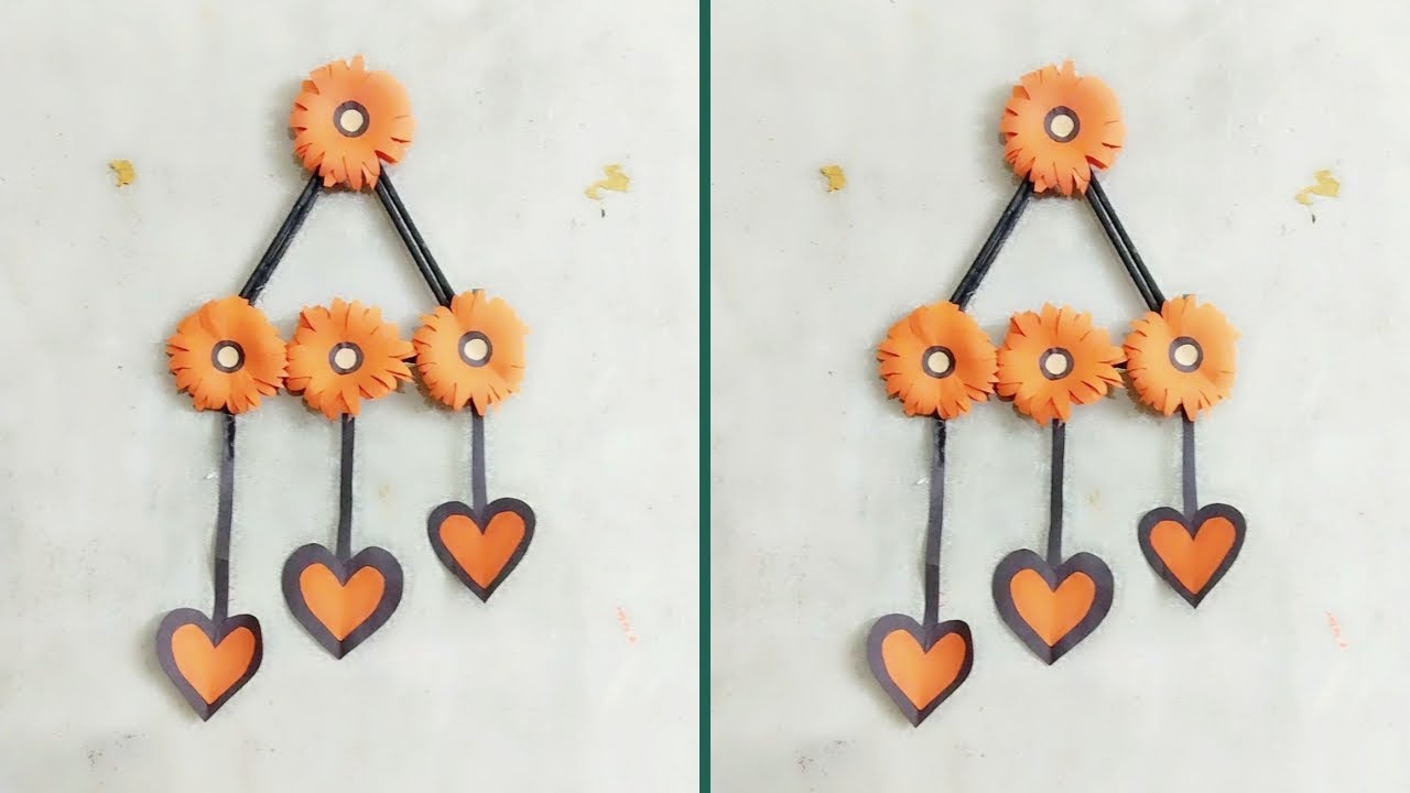 How to make most easy and beautiful paper flower wall hanging