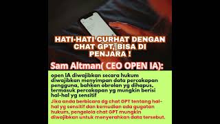 HATI - HATI. CURHAT LEWAT CHAT GPT, SALAH BISA DIPENJARA #shorts