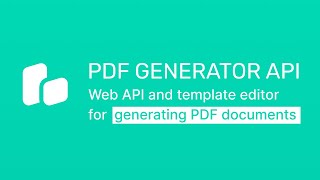 PDF Generator API Introduction and Product demo
