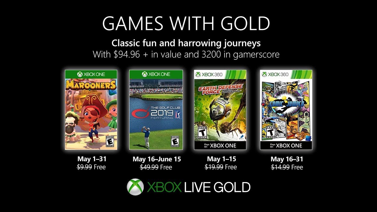 📰 Games With Gold Maio 2019  🤮 - Xbox -  Games Live Gold - May 2019