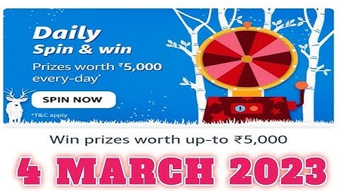 Amazon Funzone spin and Win Quiz Answers Today|4 March 2023|@DailyQuizTime