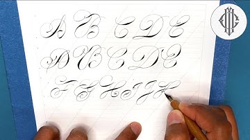 Reversed English Roundhand Calligraphy Alphabet A-Z in Real Time (ASMR)