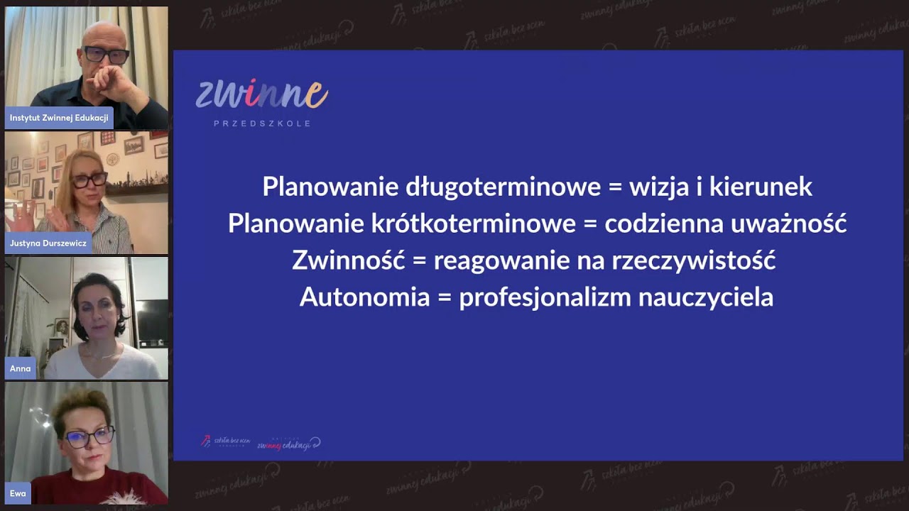 Konieczność celowego planowania długoterminowego i autonomia planowania bieżącego nauczyciela.