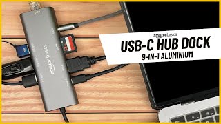 Amazon Basics USB-C Hub Dock 9-in-1 Aluminium Type-C Adapter 🔌 // @UnzipTech //