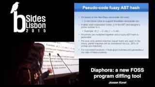 BSidesLisbon2015 - Diaphora: a new FOSS program diffing tool - Joxean Koret